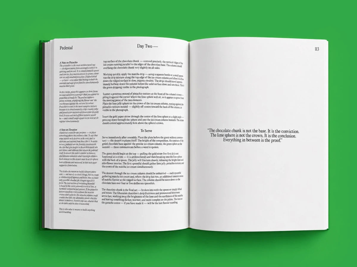 Open book: Pedestal recipe spread